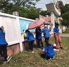 Đoàn TNCS Hồ Chí Minh trường CĐ VHNT Việt Bắc tham gia vẽ tranh tình nguyện hè 2020