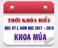 Thời khóa biểu HK1 – Năm học 2017 – 2018 – Khoa Múa