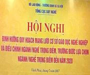 Hội nghị “Định hướng quy hoạch mạng lưới cơ sở giáo dục nghề nghiệp và điều chỉnh ngành/nghề trọng điểm, trường được lựa chọn ngành/nghề trọng điểm đến năm 2020”