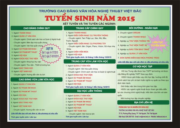 THÔNG BÁO TUYỂN SINH CAO ĐẲNG, TRUNG CẤP CHUYÊN NGHIỆP 2015