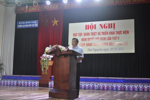 ĐẢNG ỦY TRƯỜNG CĐ VHNT VIỆT BẮC TỔ CHỨCHỘI NGHỊ HỌC TẬP, QUÁN TRIỆT VÀ TRIỂN KHAI THỰC HIỆN NGHỊ QUYẾT HỘI NGHỊ LẦN THỨ 9 BAN CHẤP HÀNH TRUNG ƯƠNG ĐẢNG (KHÓA XI)