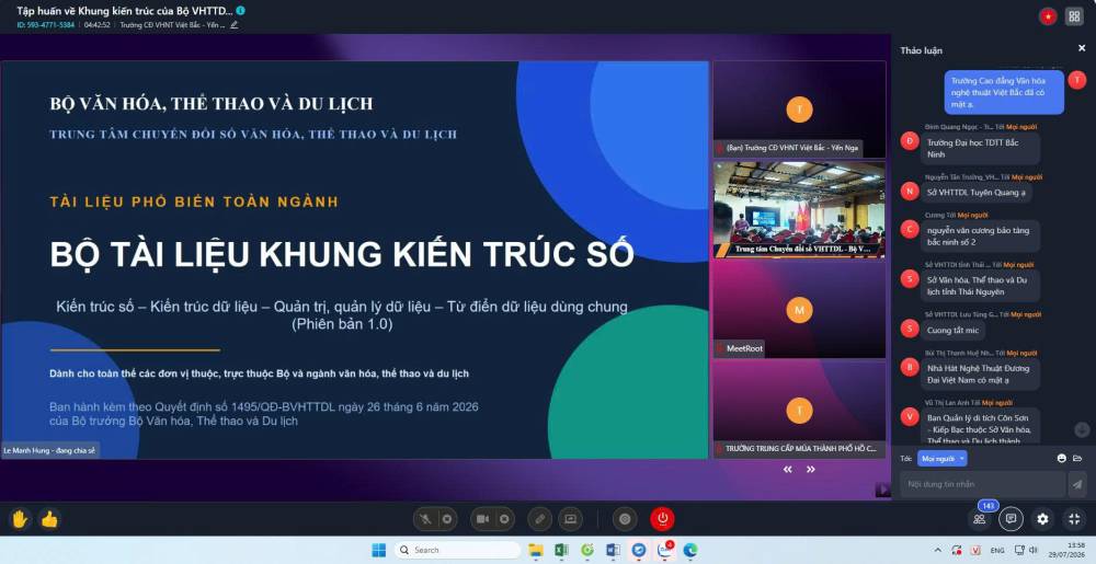Trường Cao đẳng Văn hóa Nghệ thuật Việt Bắc tham gia tập huấn về Kiến trúc tổng thể số