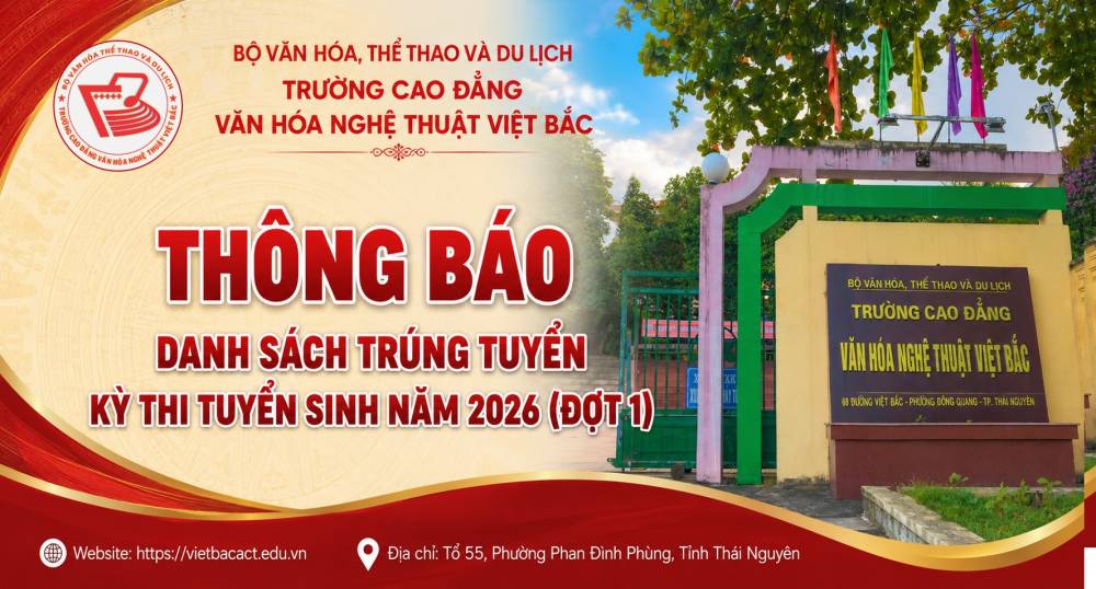 Thông báo Danh sách trúng tuyển kỳ thi tuyển sinh trình độ trung cấp, cao đẳng đợt 1 năm 2026